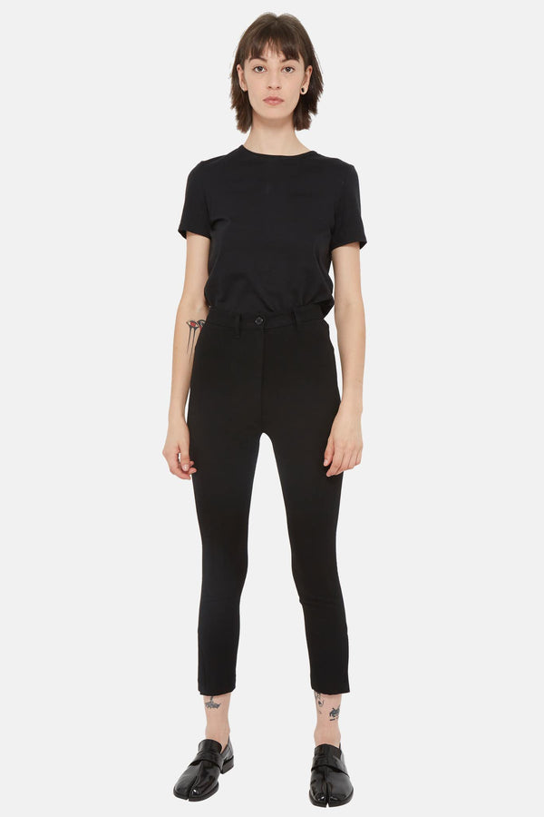 Pantalon skinny en viscose et laine noire Ann Demeulemeester