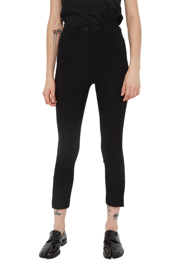 Pantalon skinny en viscose et laine noire Ann Demeulemeester