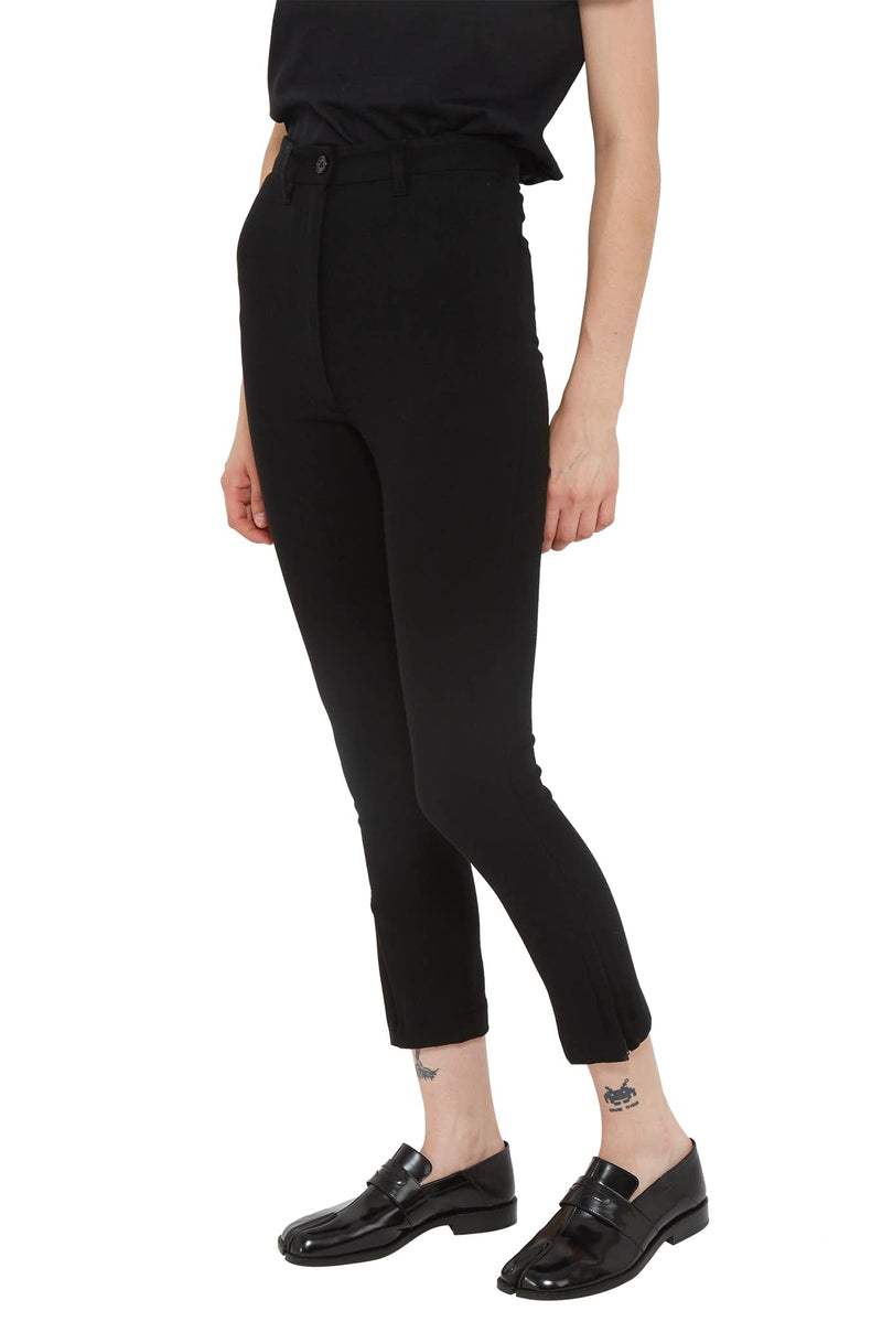 Pantalon skinny en viscose et laine noire Ann Demeulemeester