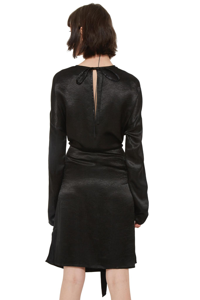 Robe noire à taille ceinturée Ann Demeulemeester