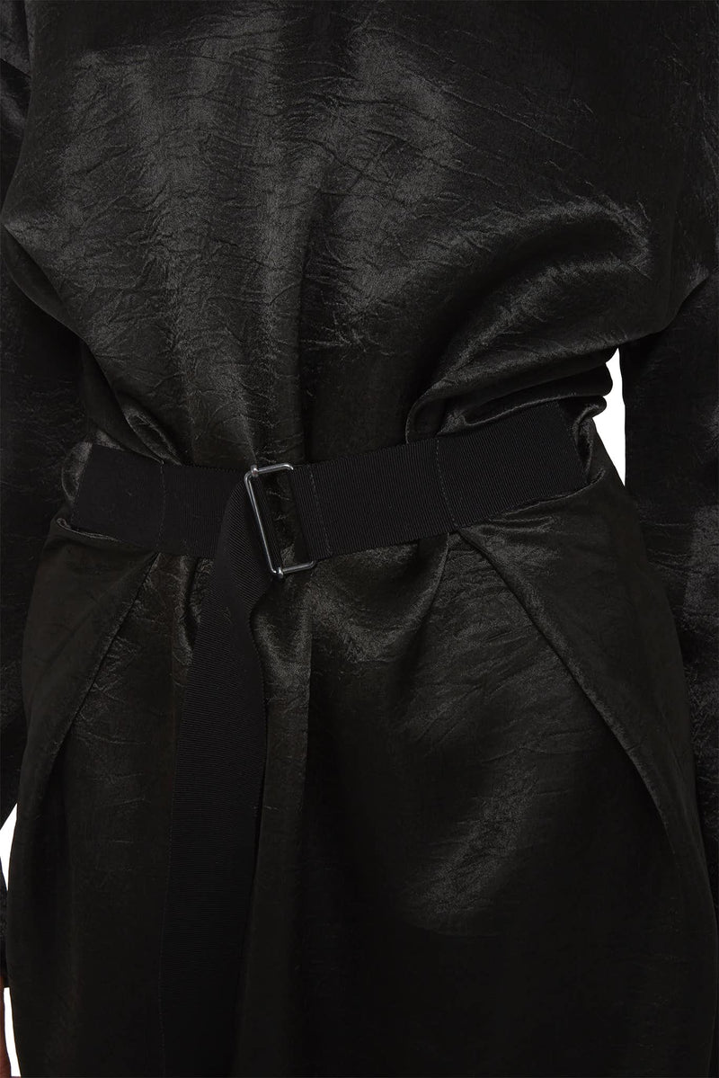 Robe noire à taille ceinturée Ann Demeulemeester