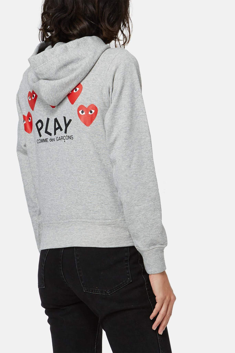 Hoodie brodé gris PLAY Comme des Garçons