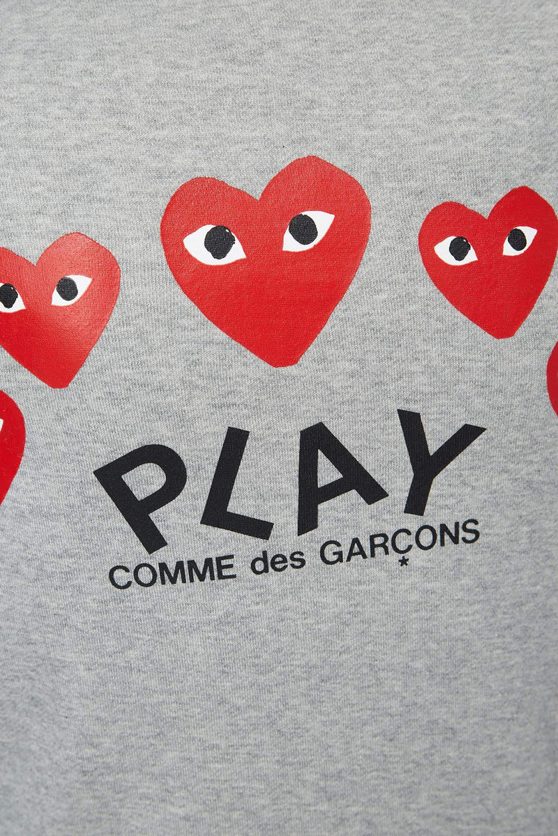 Hoodie brodé gris PLAY Comme des Garçons