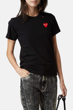 T-shirt brodé en coton Play Comme Des Garçons