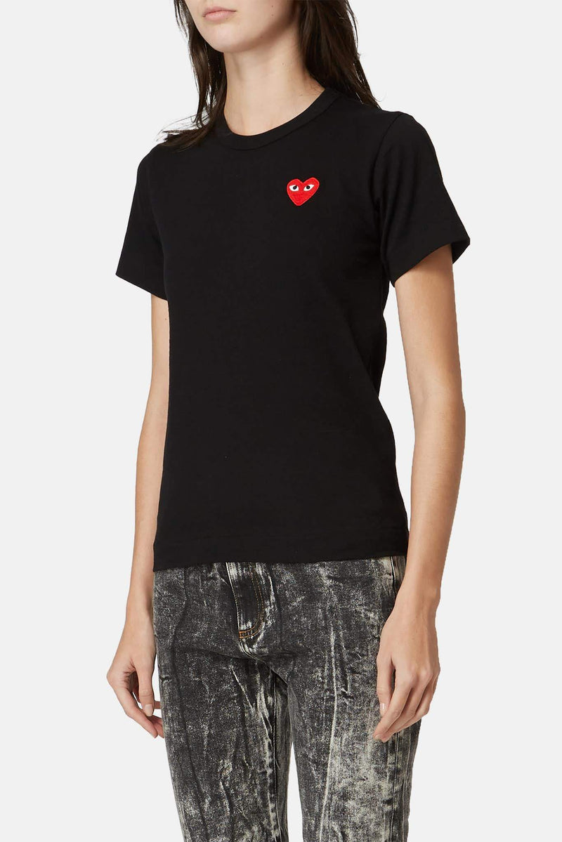 T-shirt brodé en coton Play Comme Des Garçons