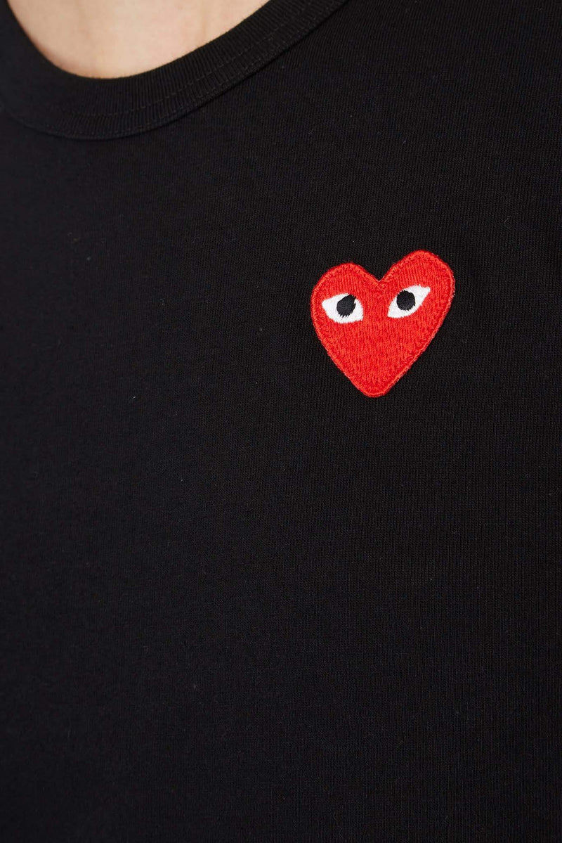 T-shirt brodé en coton Play Comme Des Garçons