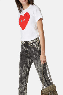 T-shirt imprimé en coton Play Comme Des Garçons