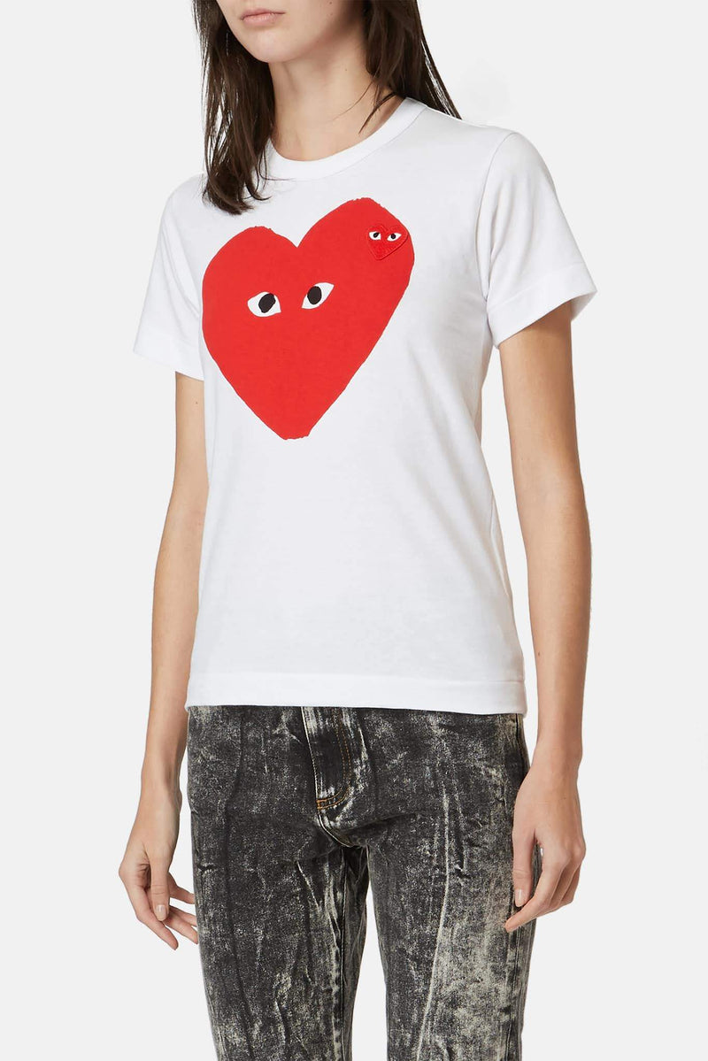 T-shirt imprimé en coton Play Comme Des Garçons