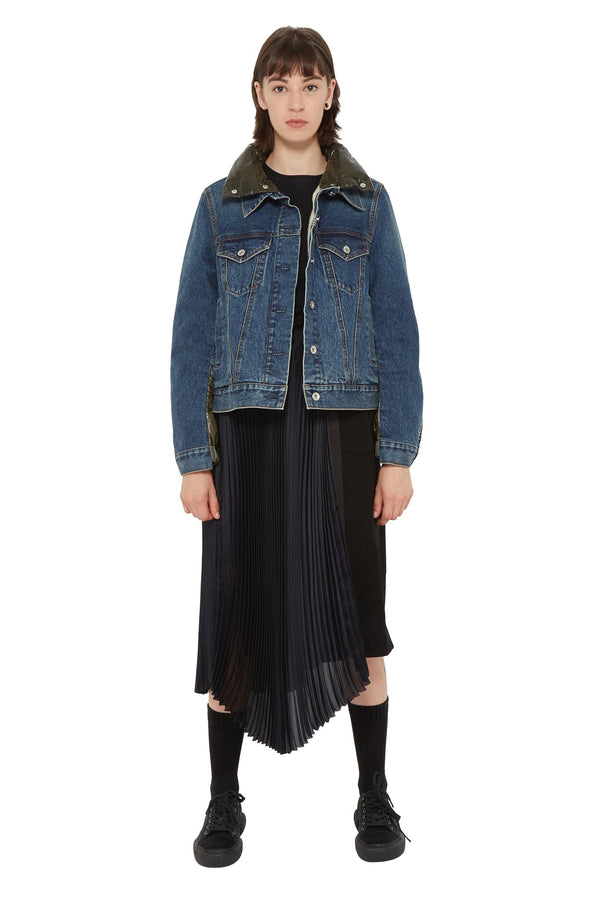 Veste en jean à empiècements matelassés Sacai