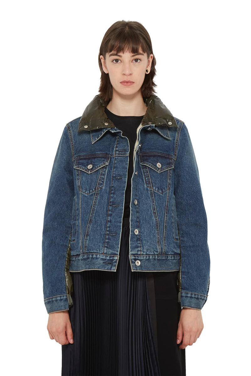 Veste en jean à empiècements matelassés Sacai