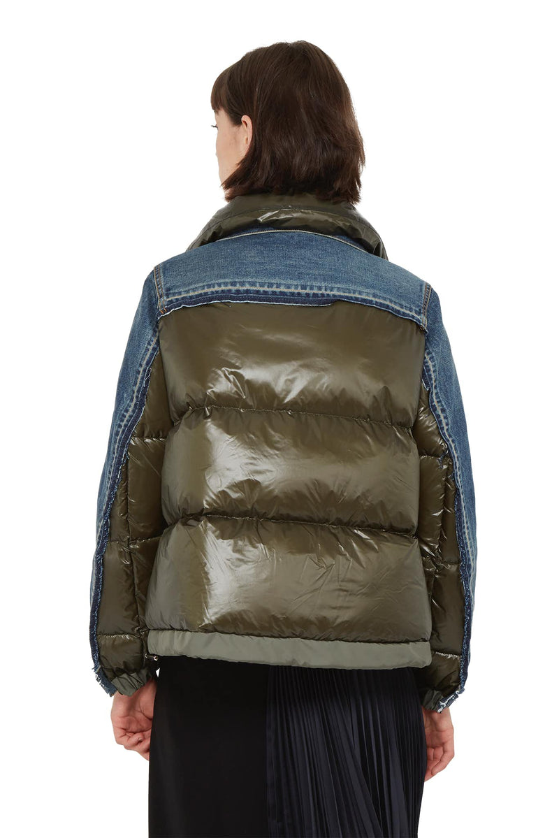 Veste en jean à empiècements matelassés Sacai