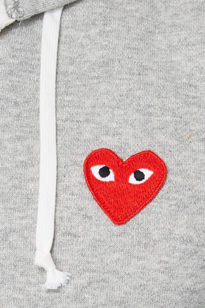 Hoodie brodé gris PLAY Comme des Garçons