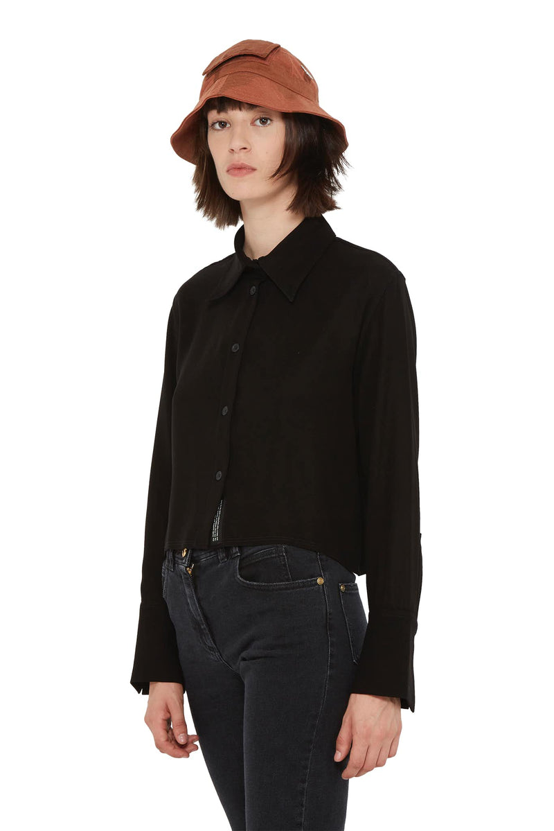 Chemise courte en polyester noir  Song for the Mute