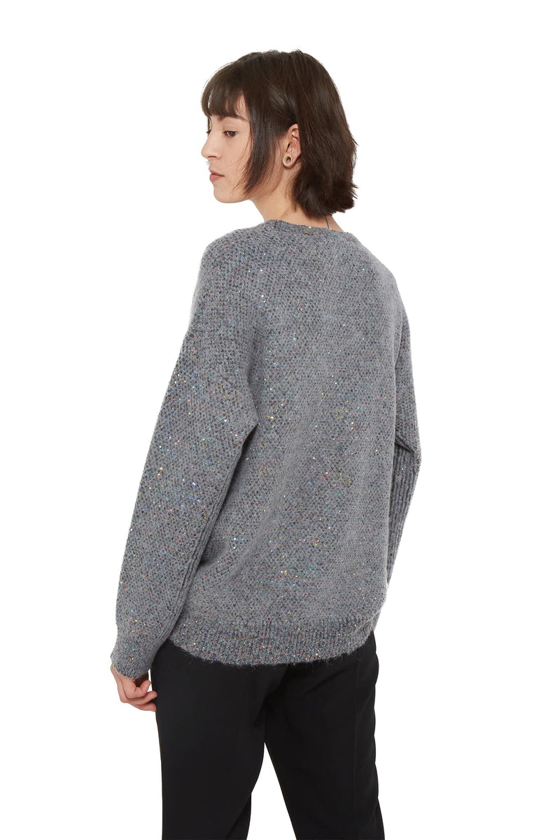 Pull gris en maille avec sequins Stella McCartney