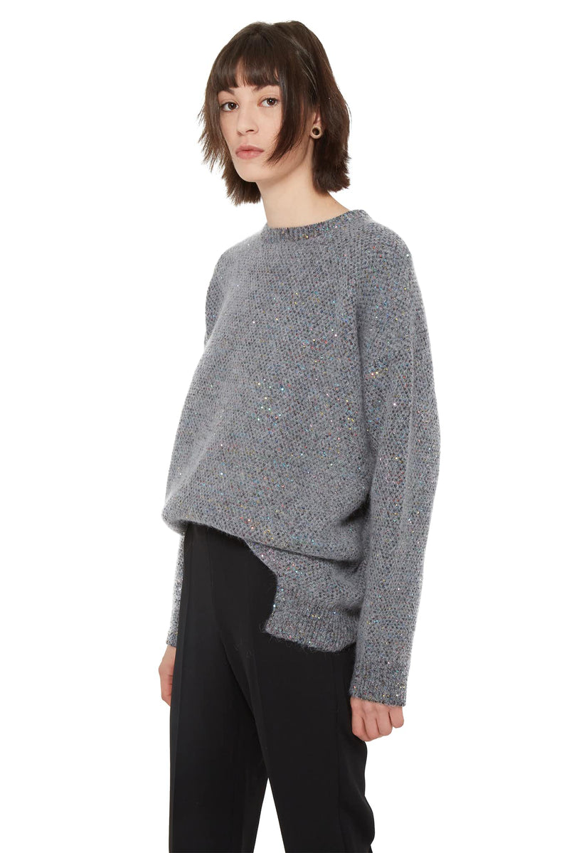 Pull gris en maille avec sequins Stella McCartney