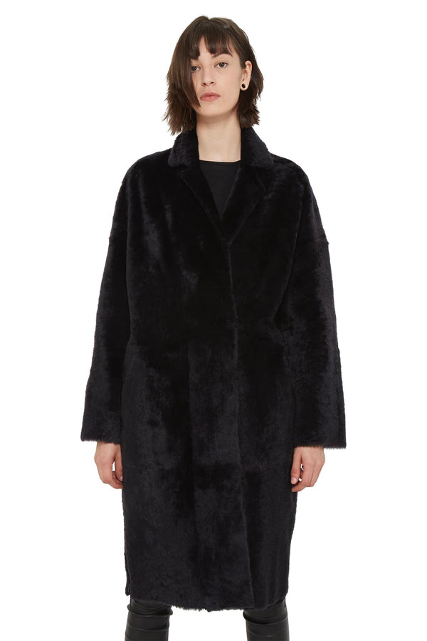 Manteau réversible en peau d'agneau noir 32 Paradis Sprung Frères