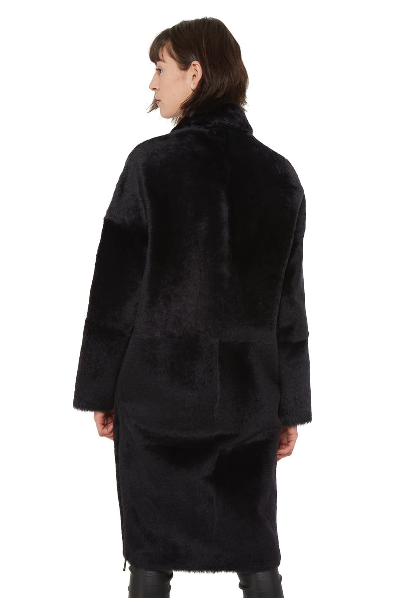 Manteau réversible en peau d'agneau noir 32 Paradis Sprung Frères