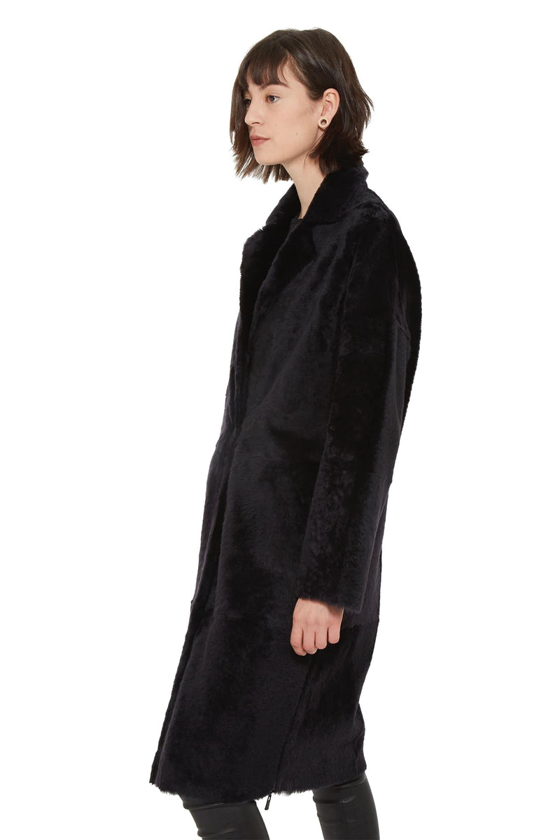 Manteau réversible en peau d'agneau noir 32 Paradis Sprung Frères