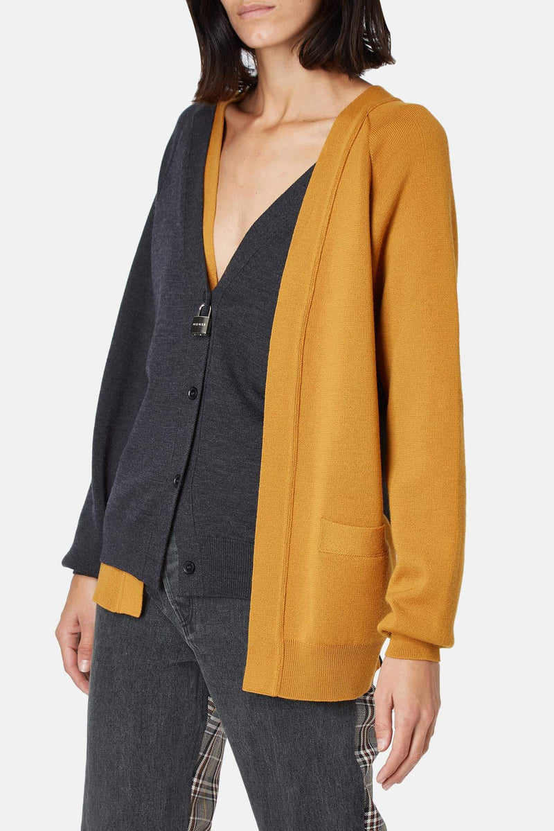 Cardigan en laine bi-colore Monse