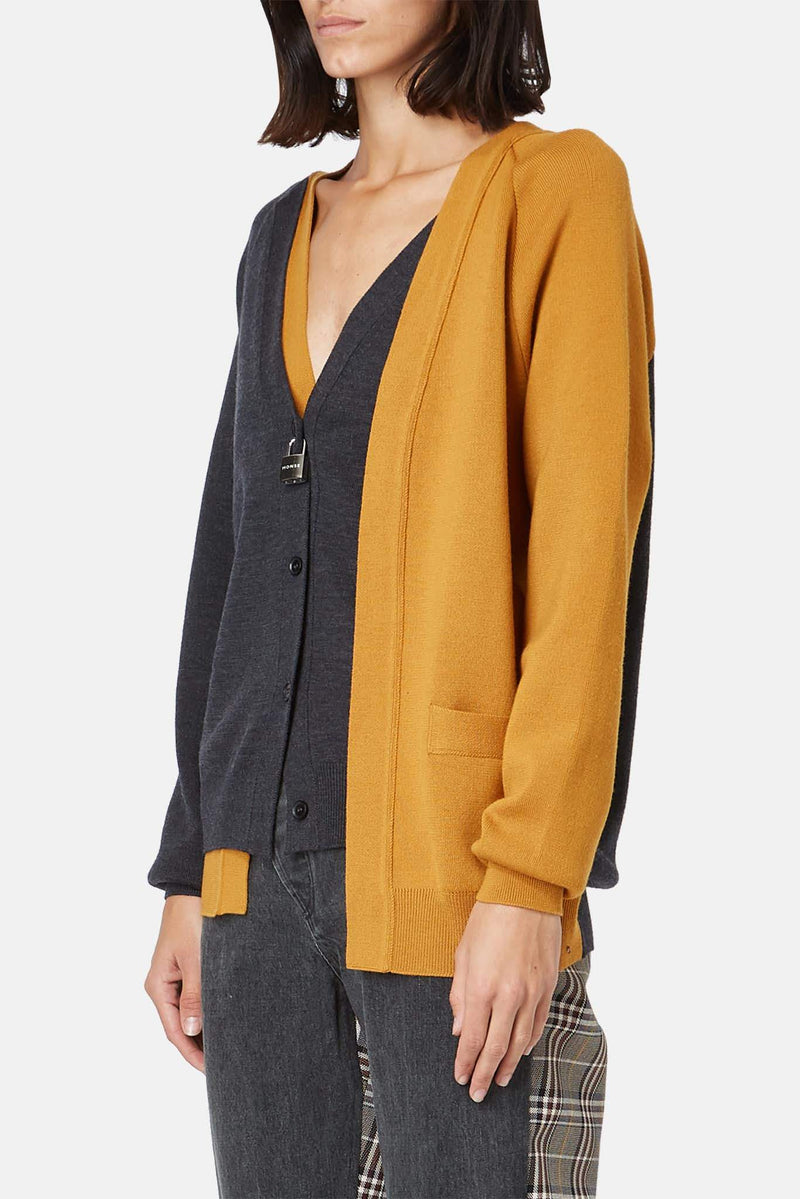 Cardigan en laine bi-colore Monse