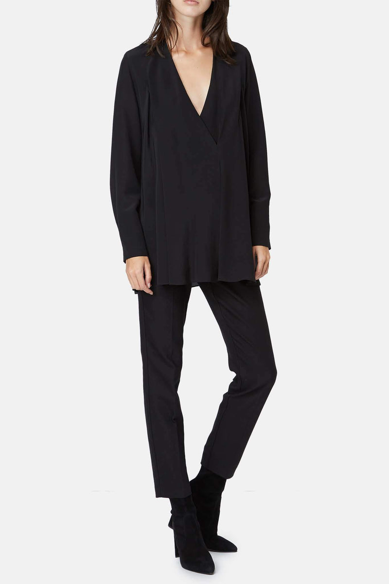 Blouse en soie noir Santal Poiret