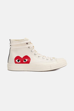 Converses imprimées blanches Chuck Taylor PLAY Comme des Garçons