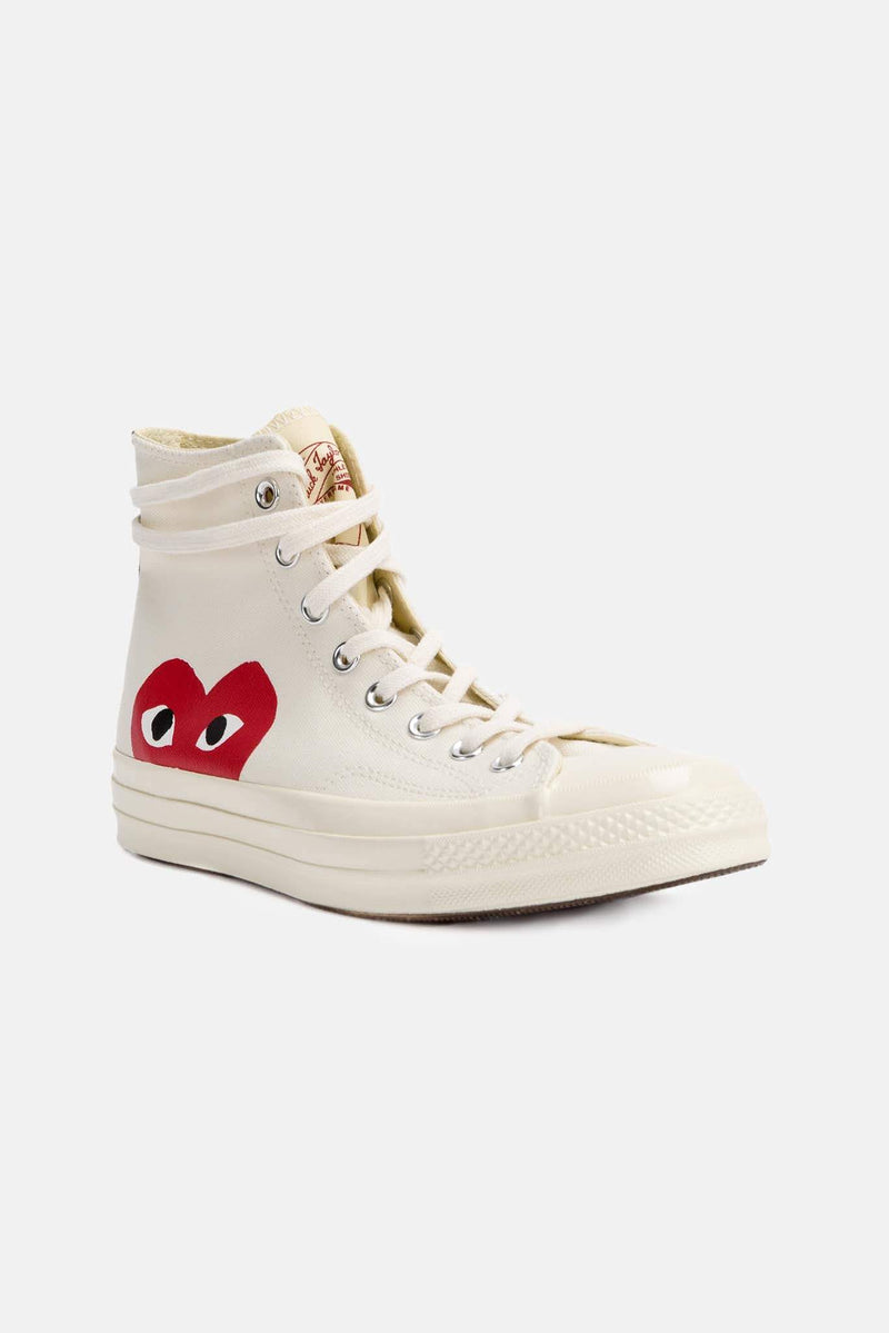 Converses imprimées blanches Chuck Taylor PLAY Comme des Garçons