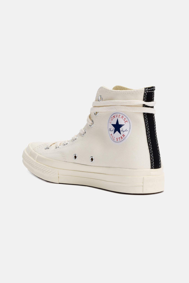 Converses imprimées blanches Chuck Taylor PLAY Comme des Garçons