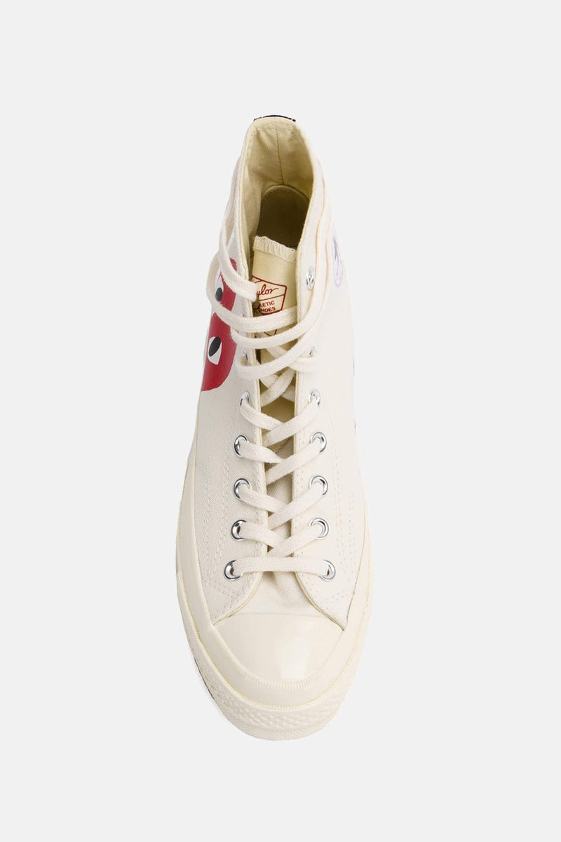 Converses imprimées blanches Chuck Taylor PLAY Comme des Garçons