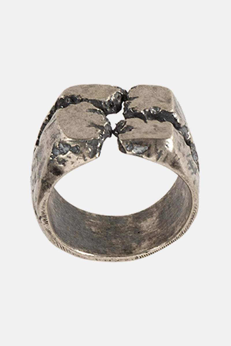 Bague à effet fissuré en argent Tobias Wistisen