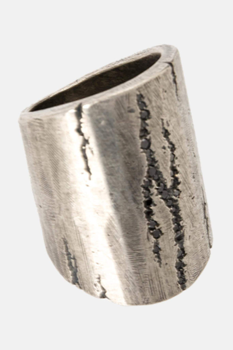 Bague à effet fissuré en argent Tobias Wistisen