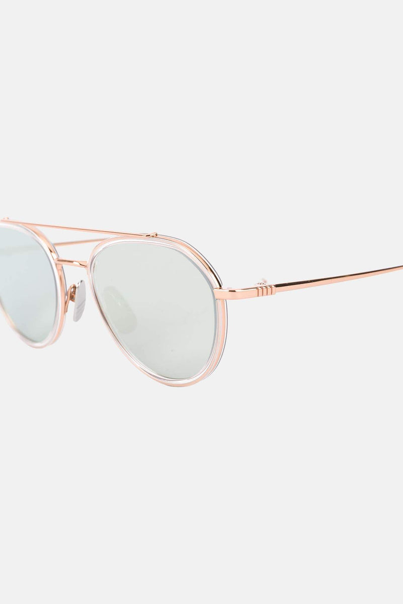 Lunettes de soleil rondes en or rose Thom Browne