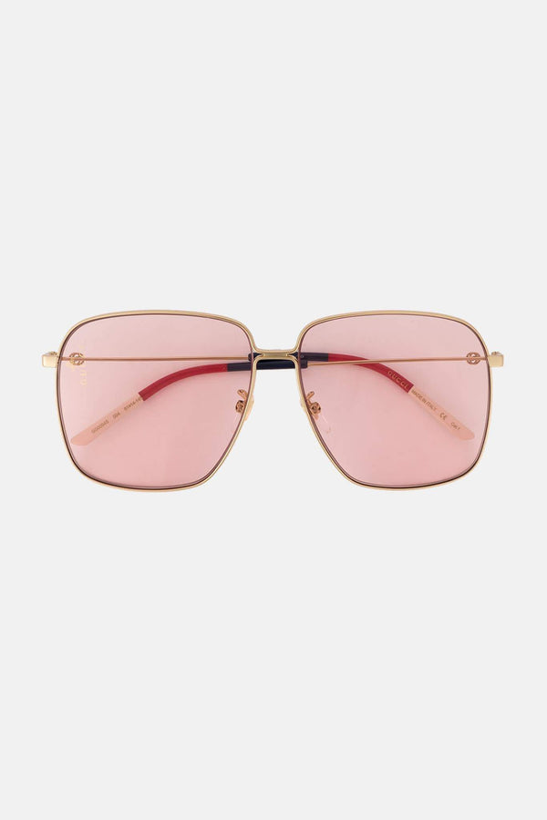 Lunettes de soleil rectangulaires en métal Gucci