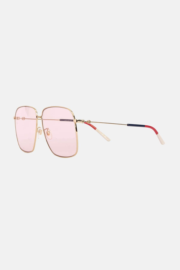 Lunettes de soleil rectangulaires en métal Gucci