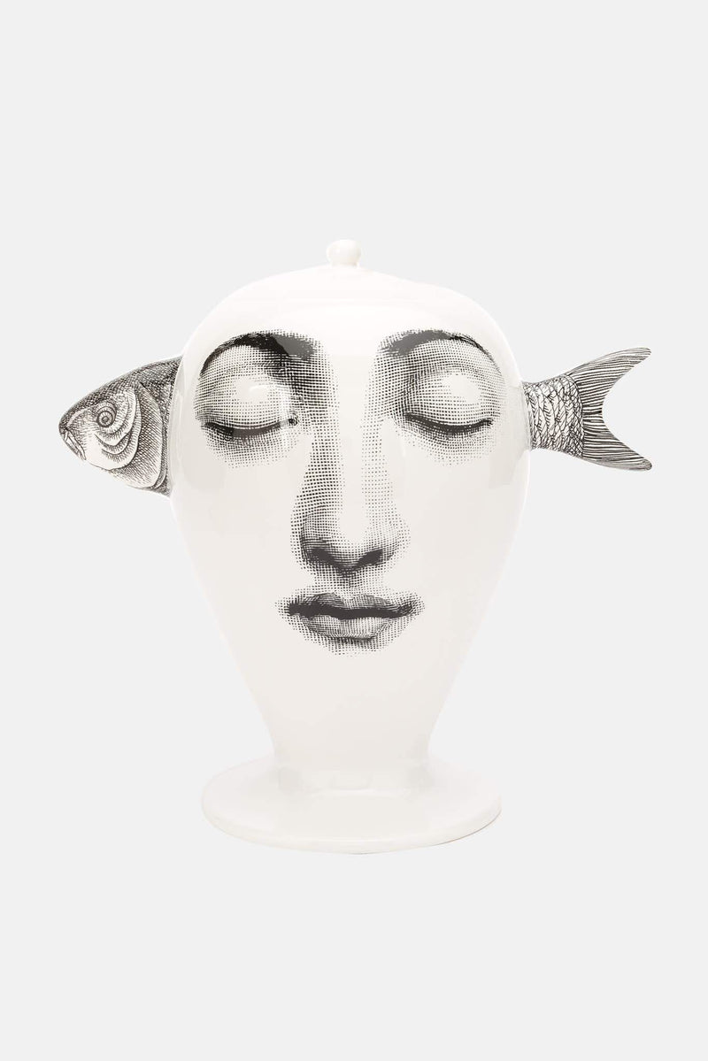 Vase Pesce Blanc/Noir Fornasetti