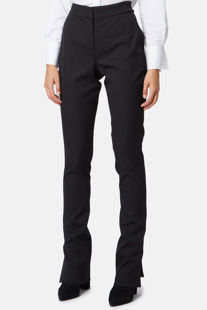 Pantalon en laine noir Oscar de la Renta