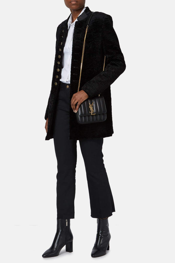 Sac en cuir noir Vicky Saint Laurent