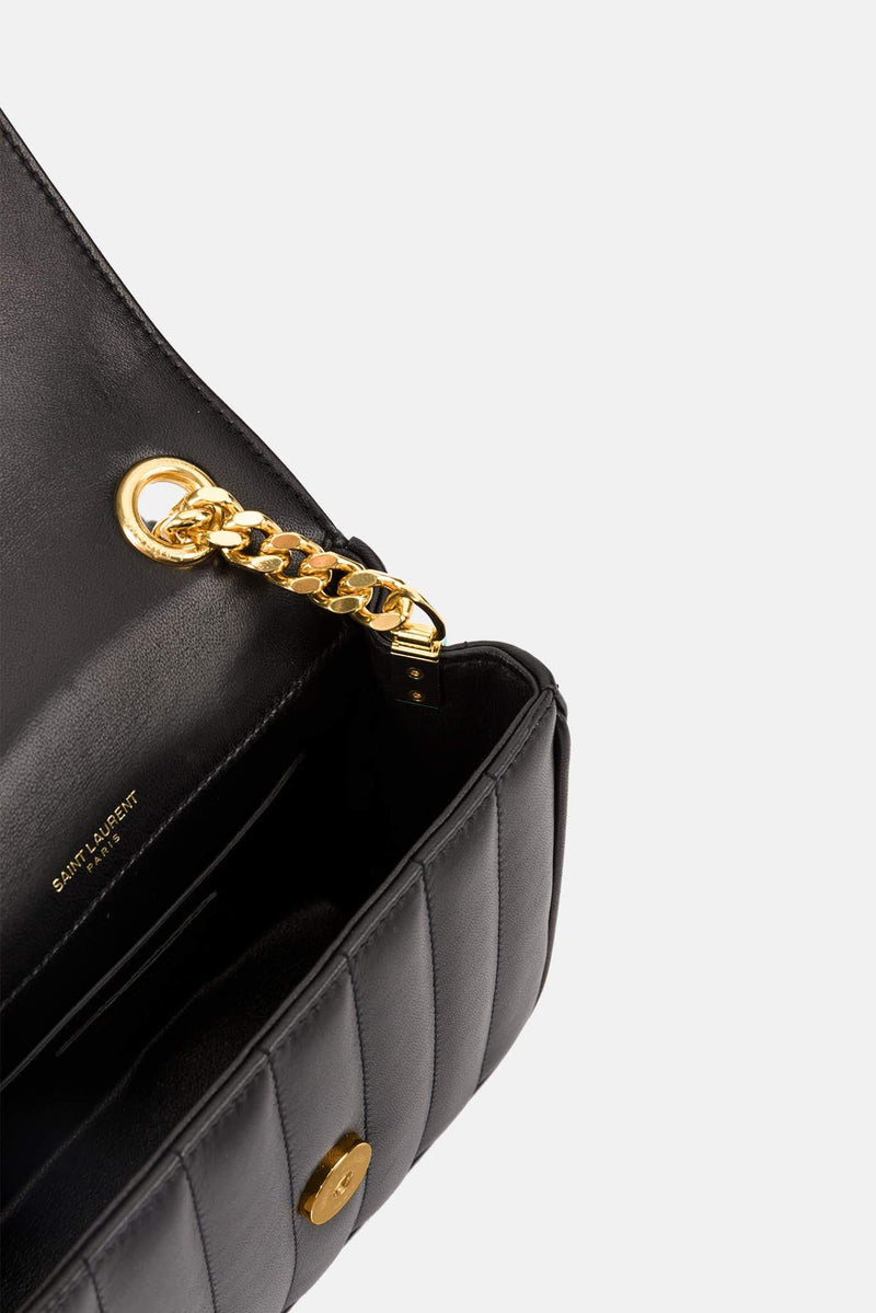 Sac en cuir noir Vicky Saint Laurent