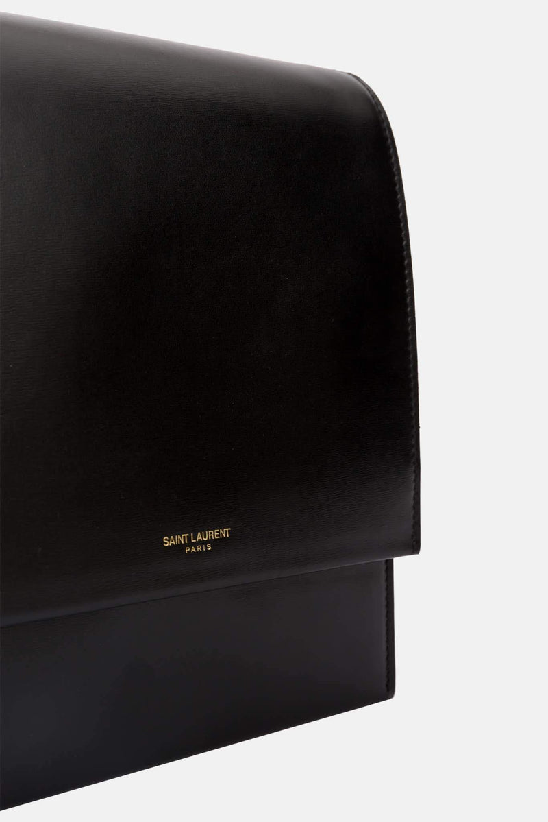 Sac en cuir noir Vertical Saint Laurent