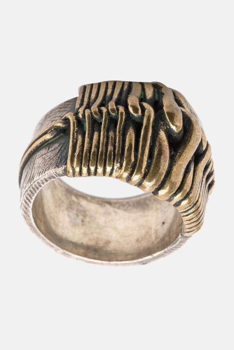 Bague effet usé en argent "Wide Twist" Tobias Wistisen