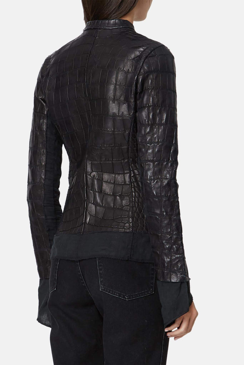 Veste en alligator noire Affamee Isaac Sellam