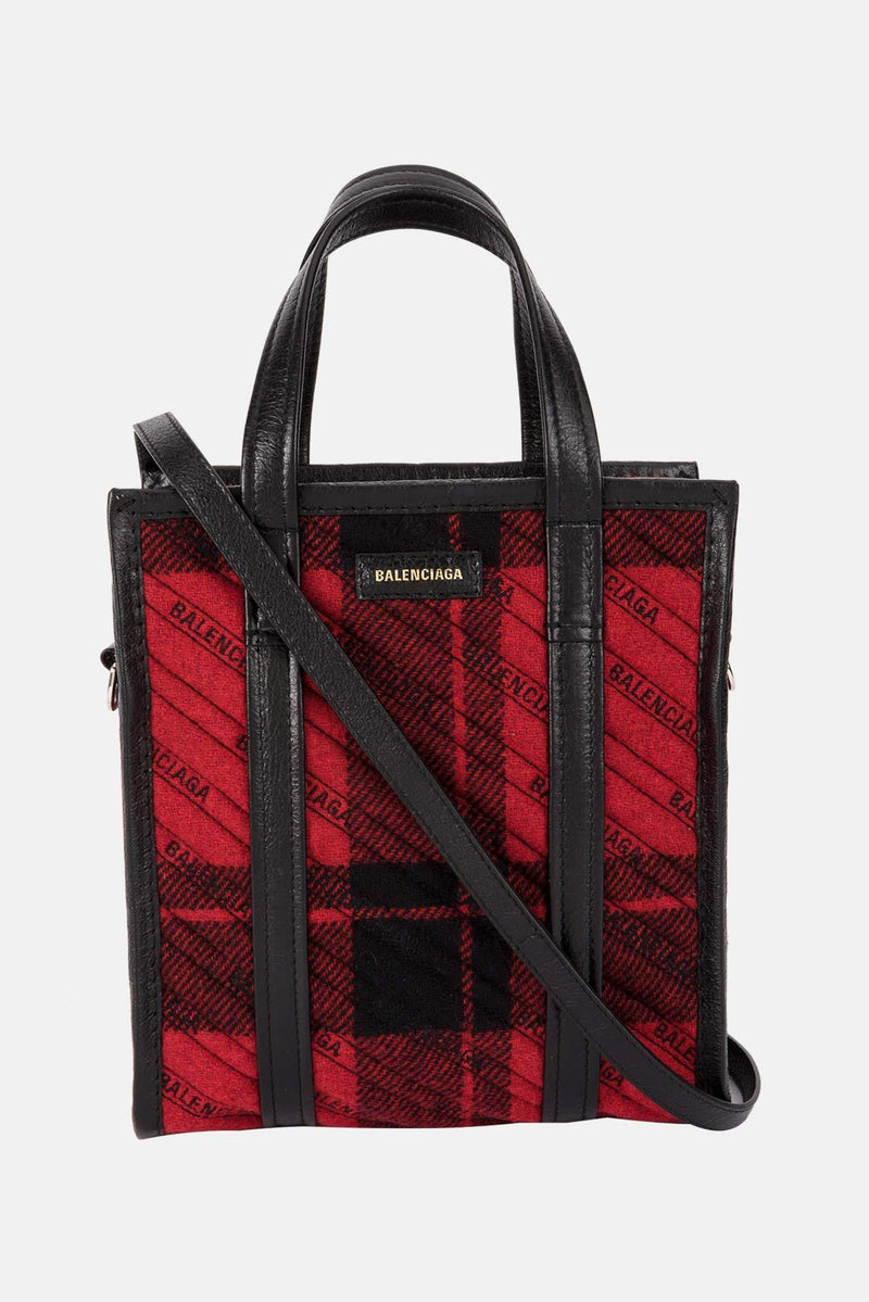 Sac en laine rouge Bazar Shopper Balenciaga