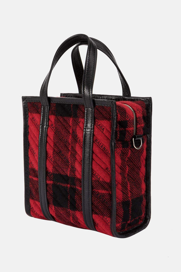 Sac en laine rouge Bazar Shopper Balenciaga