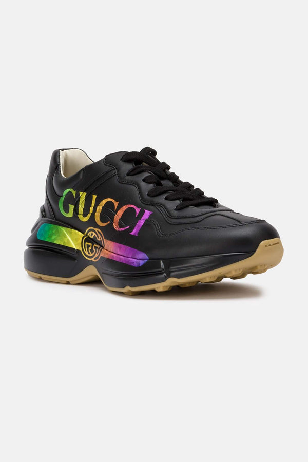 Baskets noires "Rhyton" Gucci