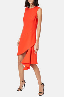 Robe en laine rouge Oscar de la Renta