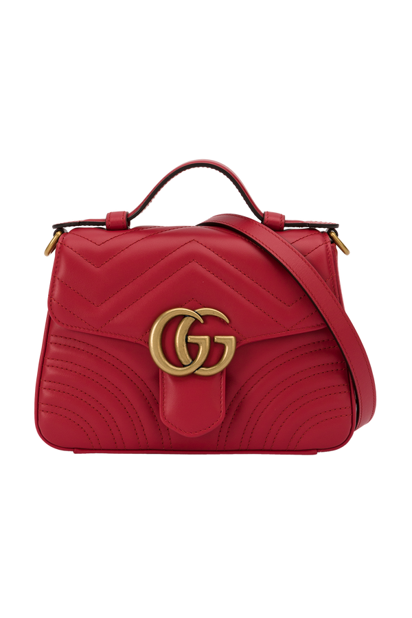 Mini sac en cuir rouge GG Marmont Gucci