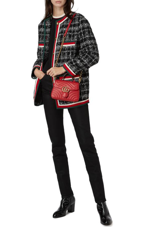 Mini sac en cuir rouge GG Marmont Gucci