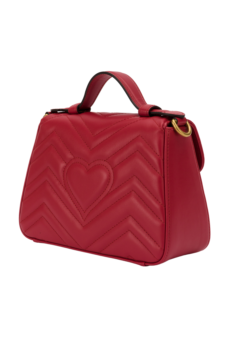 Mini sac en cuir rouge GG Marmont Gucci