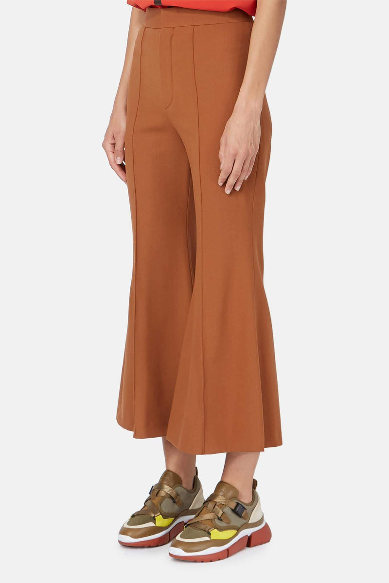 Pantalon en laine vierge marron Chloé