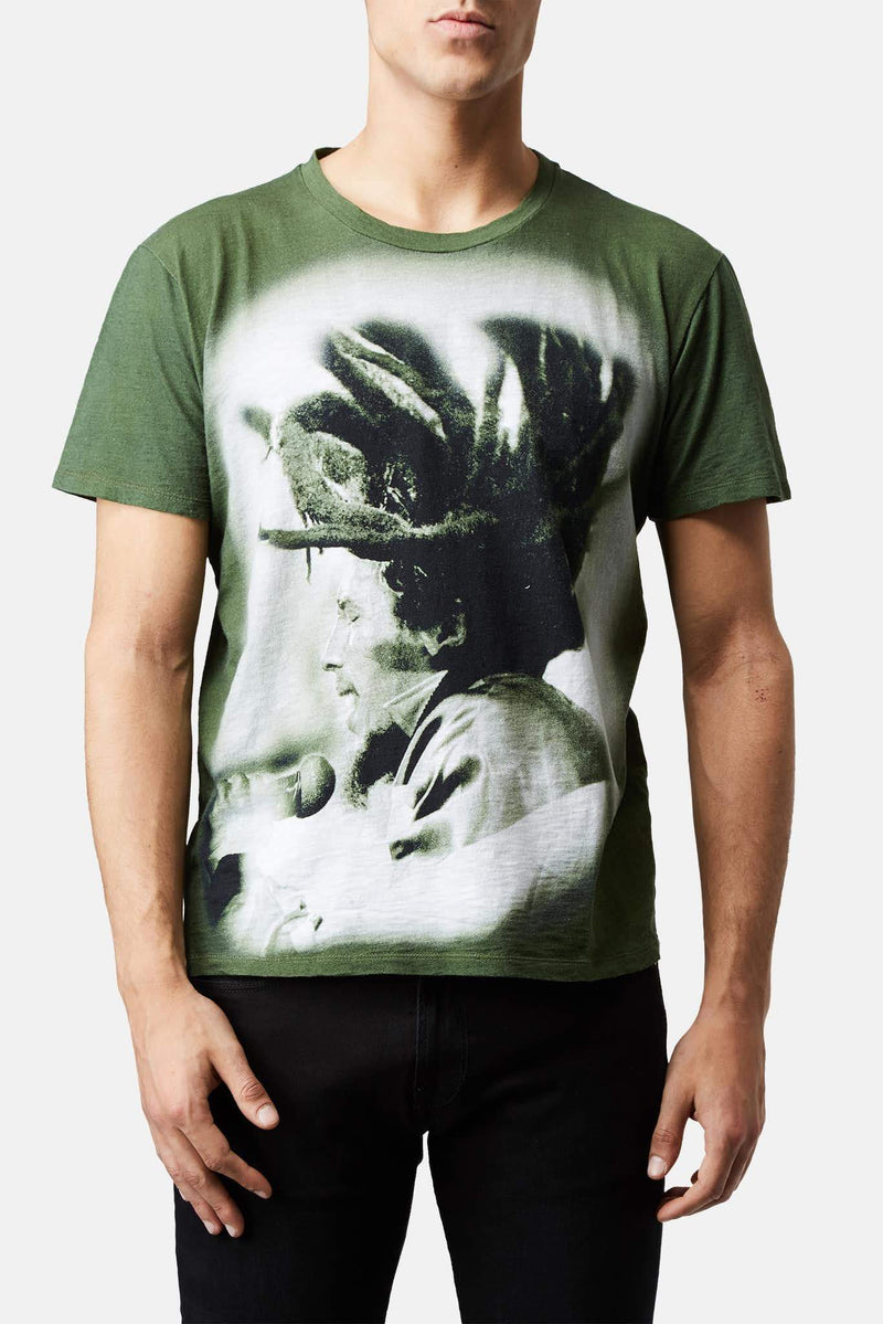 T-shirt imprimé vert Bob Marley Printed Artworks